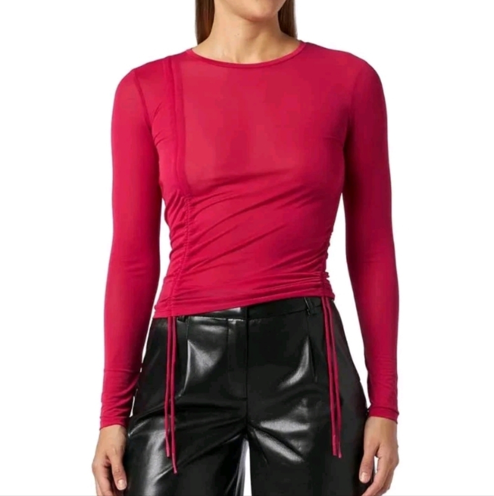 HUGO Dafuxia Long Sleeve T-shirt Med Pink Size M‎
